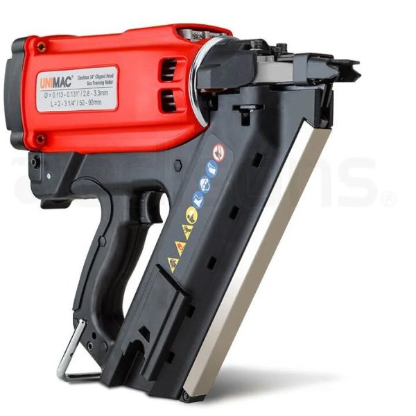 UNIMAC LXG3000 Cordless Gas Framing Nail Gun with Batteries