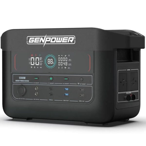 GENPOWER 1200W LiFePo4 Power Station 1075Wh for Camping
